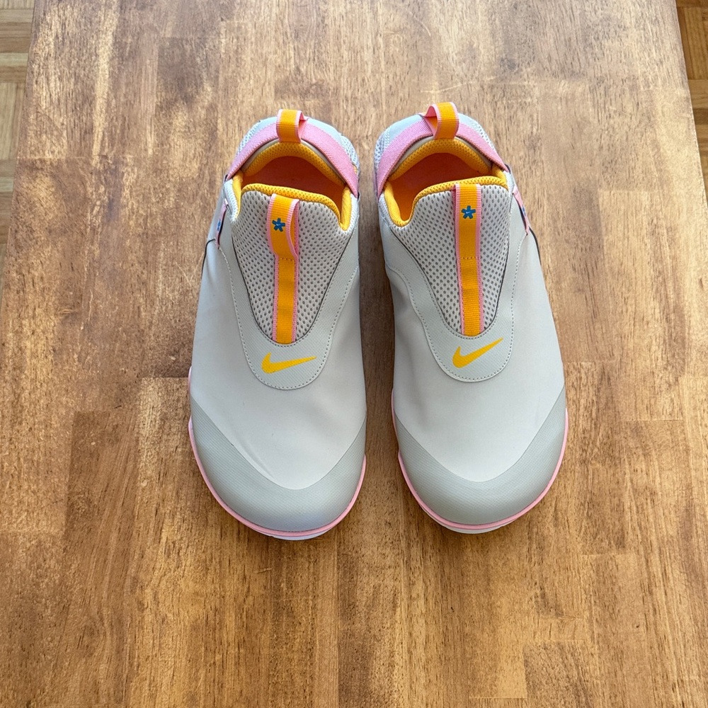 Nike Sneakers - Gray with Orange and Pink Highlights
